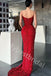 Sexy V-neck Sleeveless Side slit Sheath Long Prom Dress,PDS1102