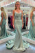 Cute Spaghetti Straps Sleeveless Mermaid Long Prom Dress,PDS11756
