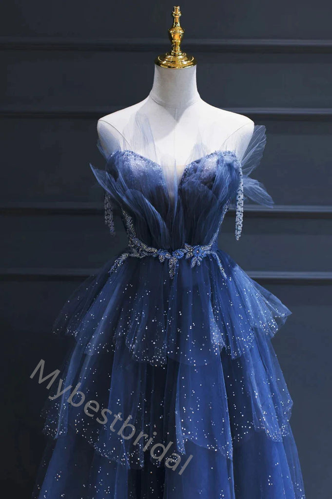 Elegant Sweetheart Sleeveless A-line Long Prom Dress,PDS11554