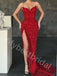 Sexy V-neck Sleeveless Side slit Sheath Long Prom Dress,PDS1102