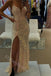 Sexy V-neck Sleeveless Side Slit  Mermaid Long Prom Dress,PDS11547