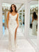Sparkly Jewel Sleeveless Side Slit Mermaid Long Prom Dress,PDS11752