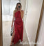 Red One Shoulder Sleeveless Mermaid Long Prom Dress,PDS11746