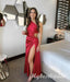 Red One Shoulder Sleeveless Mermaid Long Prom Dress,PDS11746