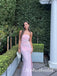 Pink Strapless Sleeveless Side Slit Mermaid Long Prom Dress,PDS11737