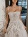 Sparkly Pearl  Square Sleeveless A-line  Wedding Dresses, WDY0340