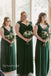 Elegant V-neck Cap sleeves A-line Bridesmaid  Dressess, BDS0350