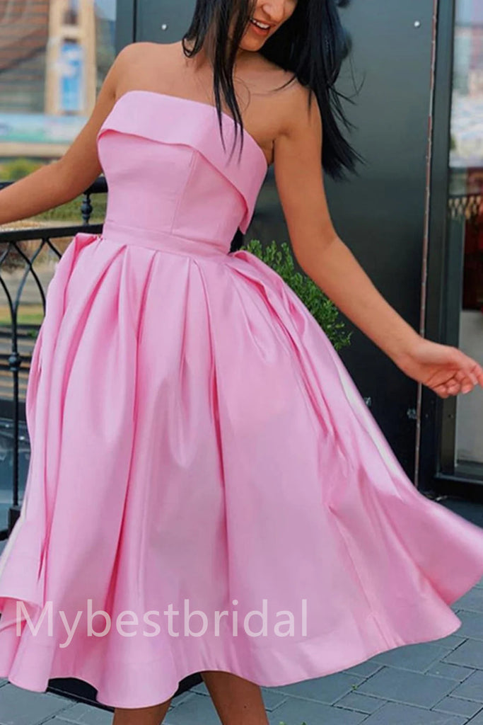 Elegant Strapless Sleeveless A-line Short Mini Homecoming Dress,  HDS0153