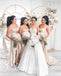 Elegant one shoulder Side slit Long Sheath Bridesmaid Dressess, BDS0308