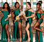 Mismatched One Shoulder Side Slit Sleeveless Mermaid Bridesmaid  Dressess, BDS0383