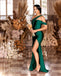 Mismatched One Shoulder Side Slit Sleeveless Mermaid Bridesmaid  Dressess, BDS0383