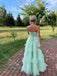 Elegant Strapless Sleeveless Ruffle A-line Floor Length Prom Dress,PDS11587