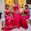 Mismatched Elegant One shoulder Sleeveless Sheath Bridesmaid Dressess, BDS0323