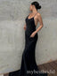 Black Sexy Scoop Sleeveless Mermaid Floor Length Prom Dress,PDS11651