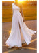 Elegant Long Sleeves Side Slit A-line  Wedding Dresses, WDY0347