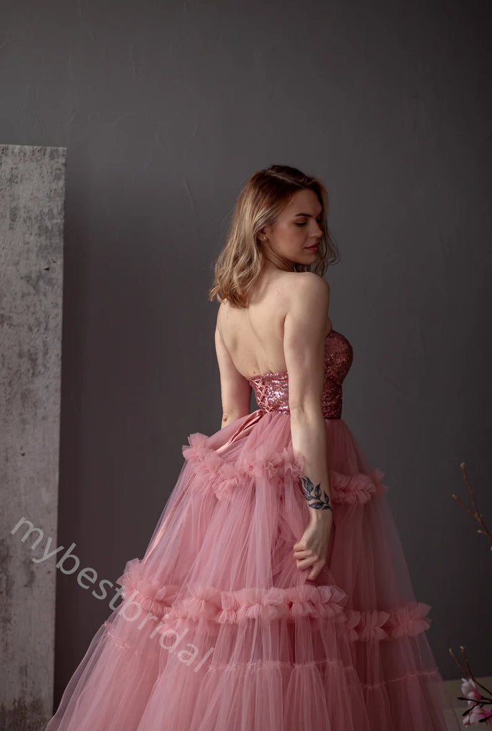 Sparkly Sweetheart Sleeveless A-line Floor Length Prom Dress,PDS11584
