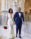 Elegant V-neck Sleeveless Simple Long Mermaid Bridesmaid Dressess, BDS0298
