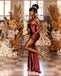 Mismatched One Shoulder Sleeveless Side Slit Mermaid Bridesmaid  Dressess, BDS0380