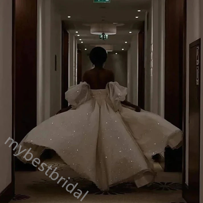 Elegant Off Shoulder Side Slit A-line Floor Length Prom Dress,PDS11589