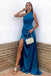 Sexy One Shoulder Sleeveless Sheath Side Slit  Floor Length Prom Dress,PDS11597