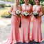 Sexy V-neck Sleeveless Mermaid Bridesmaid  Dressess, BDS0389