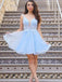 Elegant V-neck Sleeveless A-line Short Mini Homecoming Dress,  HDS0142