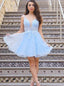 Elegant V-neck Sleeveless A-line Short Mini Homecoming Dress,  HDS0142