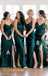 Mismatched Jewel Sleeveless Slde Slit Mermaid Bridesmaid  Dressess, BDS0388