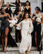 Mismatched Elegant  Sleeveless Side slit Sheath Bridesmaid Dressess, BDS0320