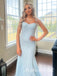 Blue Shiny Sweetheart Sleeveless Mermaid Long Prom Dress,PDS11717