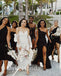 Mismatched Elegant  Sleeveless Side slit Sheath Bridesmaid Dressess, BDS0320