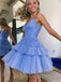 Sexy V-neck Sleeveless A-line Short Mini Homecoming Dress,  HDS0094