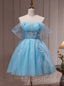 Elegant Off shoulder Sleeveless A-line Short Mini Homecoming Dress,  HDS0093