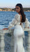 Ivory Square Long Sleeves Mermaid Floor Length Prom Dress,PDS11617