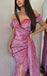 Sexy Off Shoulder Sleeveless Side Slit Mermaid Long Prom Dress,PDS11551
