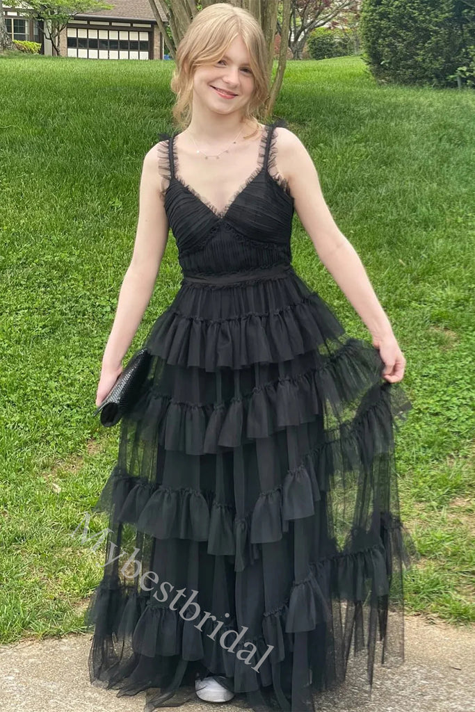 Elegant V-neck Sleeveless A-line Floor Length Long Prom Dress,PDS11567