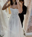 Sparkly Pearl  Square Sleeveless A-line  Wedding Dresses, WDY0340