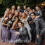 Mismatched Elegant V-neck Sleeveless Side slit A-line Bridesmaid Dressess, BDS0313