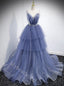 Elegant V-neck Sleeveless A-line Floor Length Long Prom Dress,PDS11568