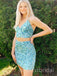 Two pieces V-neck SheathShort Mini Homecoming Dress,  HDS0144