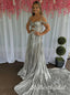 Sparkly Off Shoulder Sweetheart Sleeveless A-line Long Prom Dress,PDS11739