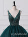 Darek Green V-neck Sleeveless A-line Long Prom Dress,PDS11691