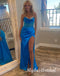 Elegant V-neck Sleeveless Side Slit Mermaid Long Prom Dress,PDS11741