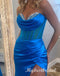 Elegant V-neck Sleeveless Side Slit Mermaid Long Prom Dress,PDS11741
