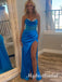 Elegant V-neck Sleeveless Side Slit Mermaid Long Prom Dress,PDS11741