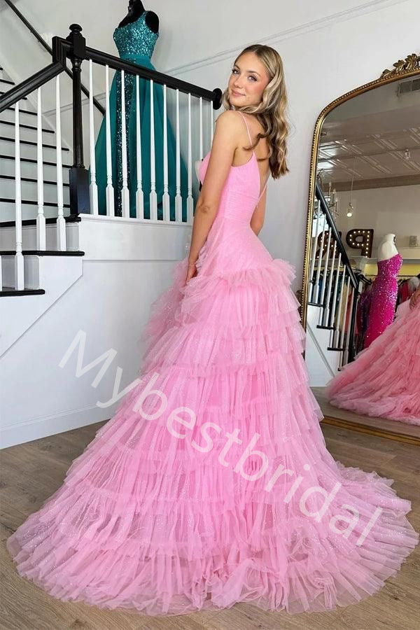 Elegant V-neck Sleeveless A-line Long Prom Dress,PDS1115