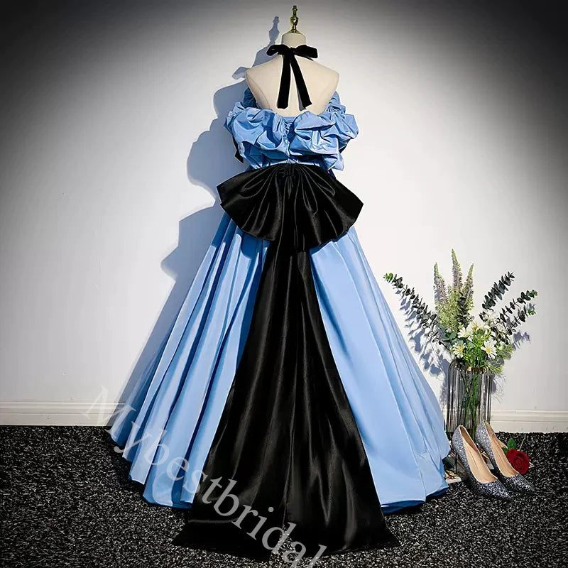 Elegant Strapless Sleeveless A-line Floor Length Long Prom Dress,PDS11570