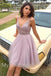 Elegant V-neck Sleeveless A-line Short Mini Homecoming Dress,  HDS0101