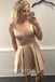 Simple V-neck Sleeveless A-line Short Mini Homecoming Dress,  HDS0128