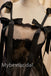 Black Square Sleeveless A-line Short Mini Homecoming Dress,  HDS0113
